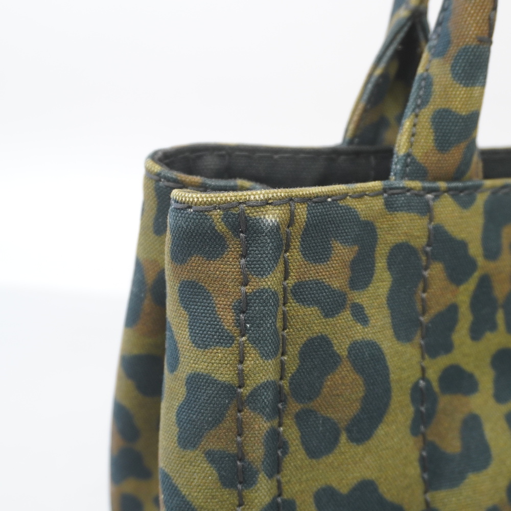 Auth Prada Canapa Women's Canvas Handbag Khaki - Picture 8 of 9